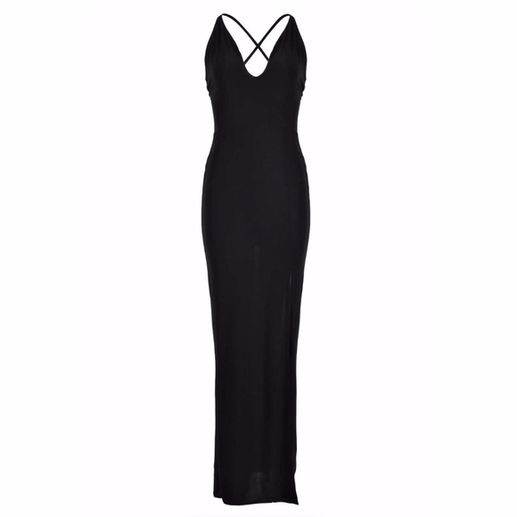 boohoo black maxi dress
